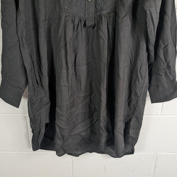 Isabel Marant Etoile Dress Womens 38 Black Bilboa Embroidered Tunic Minimal - Picture 3 of 10